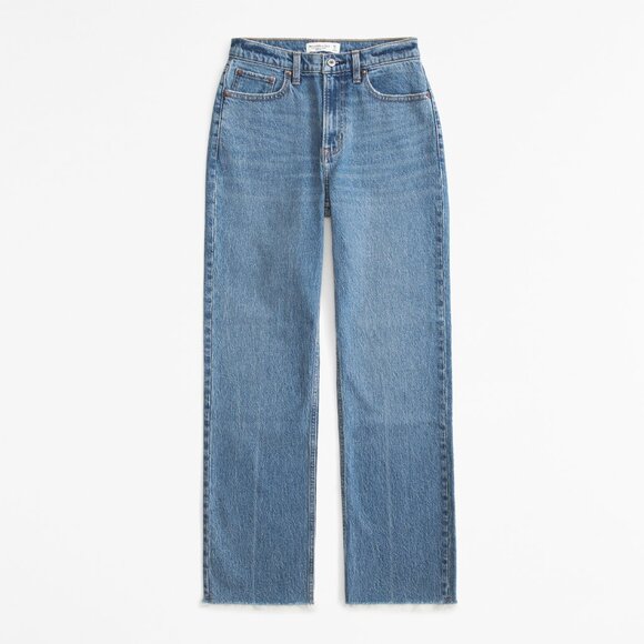 Abercrombie High Rise Vintage Straight Jeans Medium Size 26 Regular NEW NWT - Picture 1 of 9